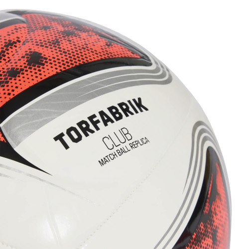 Preview: Adidas Bundesliga 26/27 Torfabrik Club Freizeit-Fußball white/black/solar red Gr. 3, 4, 5